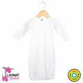 The Laughing Giraffe   Long Sleeve Cotton Baby Gown - White